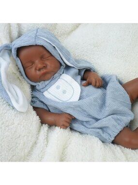 17 Inch Boy Fully Silicone Solid Reborn Lifelike Sleeping Baby Doll with Clothes